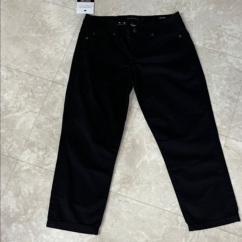 NEW Calvin Klein Skinny Crop Jeans Relaxed Fit in Black 10